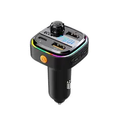 Car Waterproof Socket Dual Ports RGB Light 12V QC3.0 PD Type C Dual USB Fast Charger Cable Car Charger