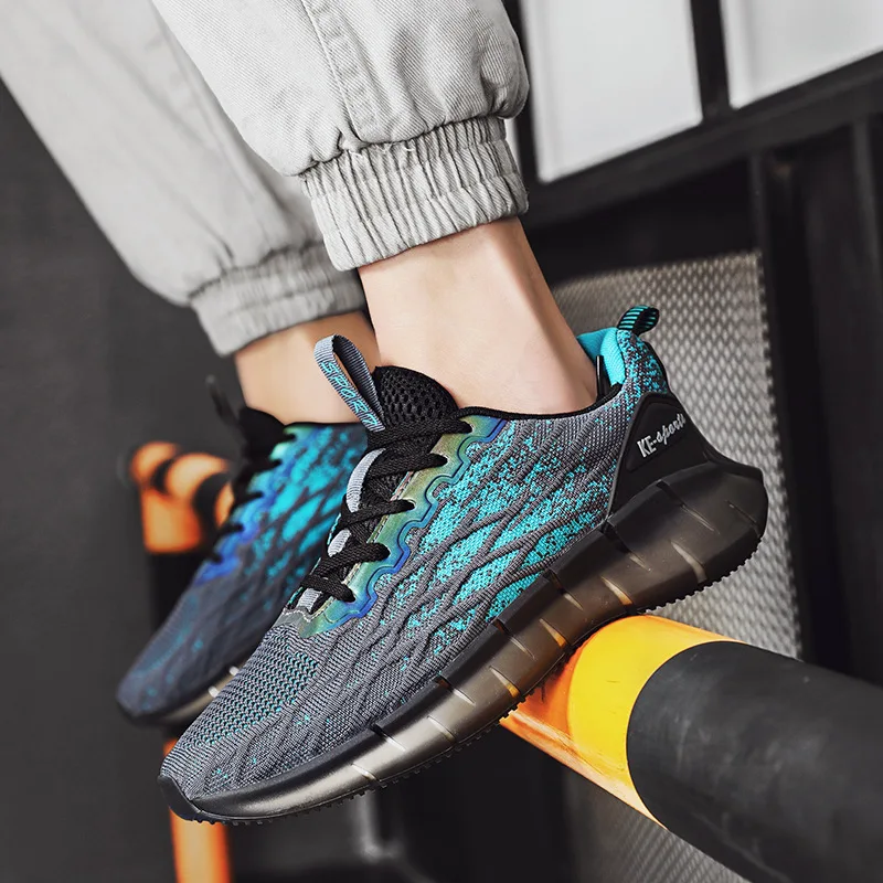 High Quality Fashion Comfort Lace-up Men Breathable  Sneakers  Flying men  fashion sneakers for men