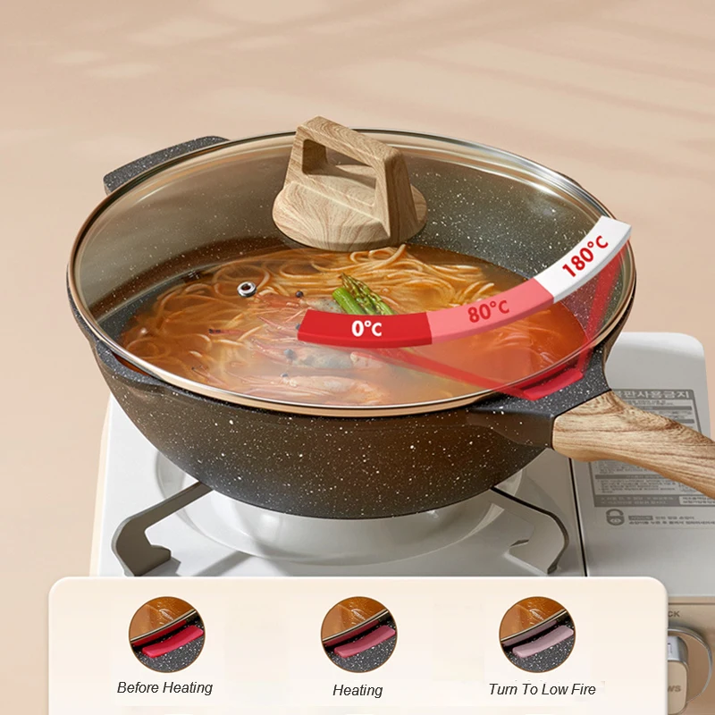 SANLANG Manufacturer Induction Hob Saute Pan Pfoa-Free Healthy Cooking Non-Stick Flat Pancake Pan