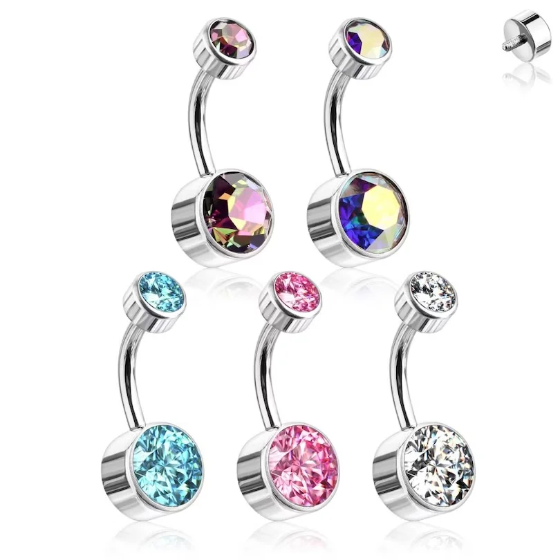 ASTM F136 Titanium Belly Button Ring Titanium Piercing Navel Bar G23 Titanium Piercing Body Jewelry Wholesale
