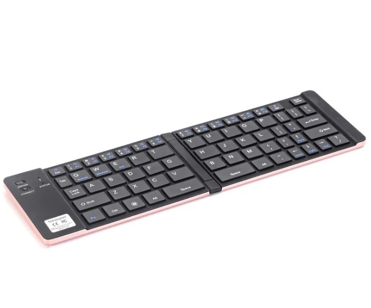 66 keys OEM Promotional Gift Universal mini BT wireless folding portable keyboard for Windows iOS Android