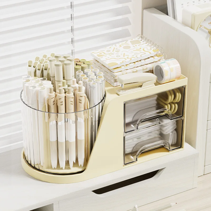 Table Top Rotating Makeup Brush Storage Box Cosmetic Storage Box Storage Rack Makeup Table Office Desktop Organizer