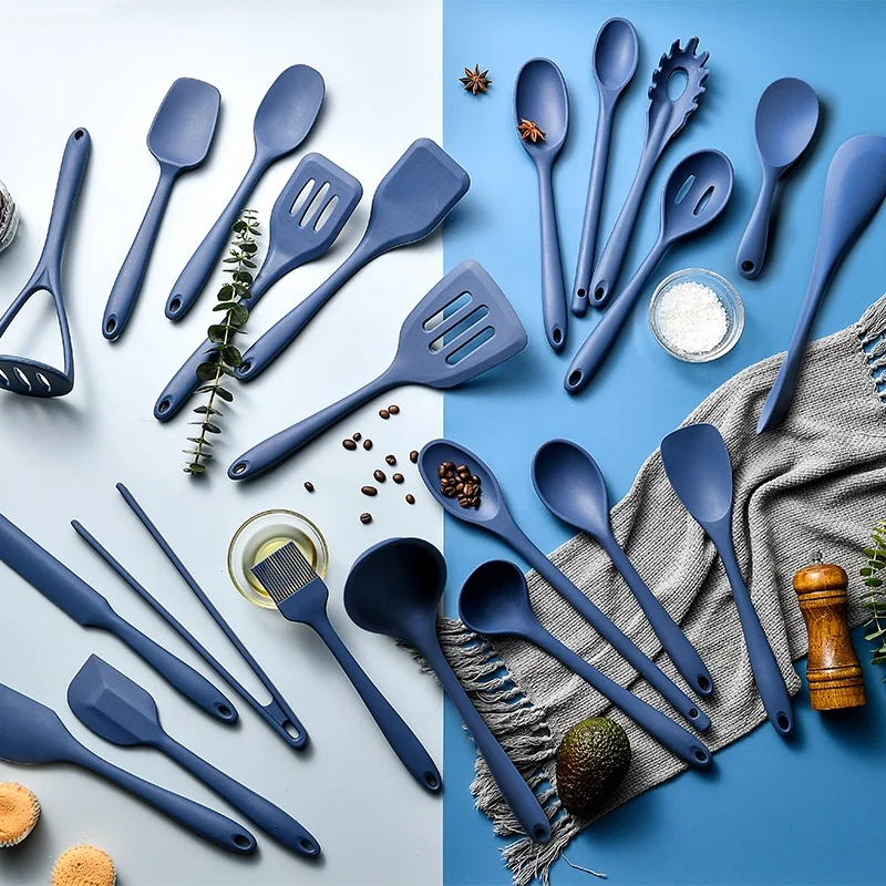 Kitchen Utensil Set Silicone Kitchen Accessories Set With Hook Soft Handle