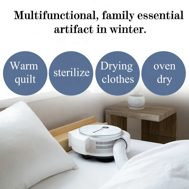Built-in hose touch screen mites-killing mini portable bedding and shoe dryer heater electric mini clothes dryer