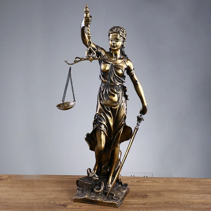 Скульптура латунной богини Themis для прохождения справедливости в правовых и ситуациях