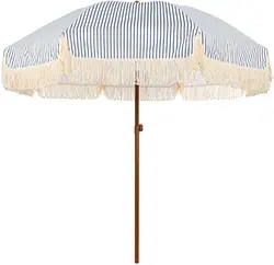 Factory Direct Selling Sun Luxury Bohemian Parasol Vitage Beach Umbrella With Tassels Recycled Boho Beach Umbrella