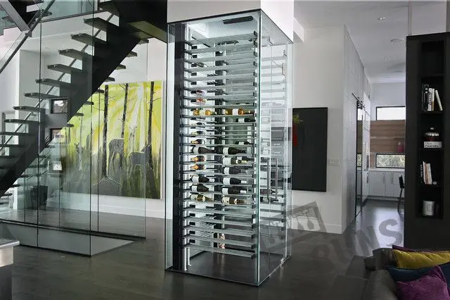 Custom bar cabinet with wine fridge Best Wine Cooler Cabinet Cooling Fan, Wall Mounted Wine Rack Included