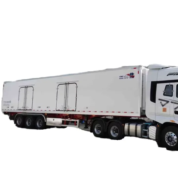 CIMC cheap Brand New Diesel Fuel Compatible high quality steel Cold Storage Van Light Duty Frozen Food Refrigerator semi trailer