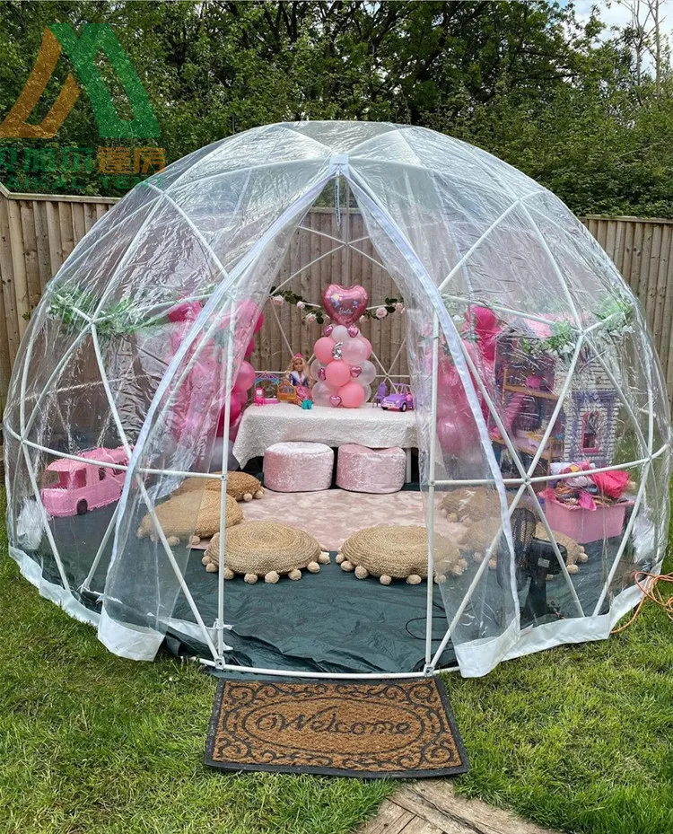 Waterproof Transparent PVC Geodesic Dome Tent for 6-8 People Small Outdoor Igloo Tent for Sale for Garden & Trade Shows