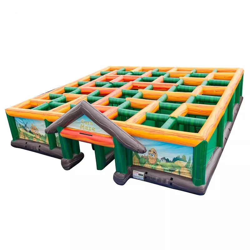 Outdoor Halloween Inflatable Laser Tag Labyrinth Hunted House Inflatable Corn Maze Obstacle Course