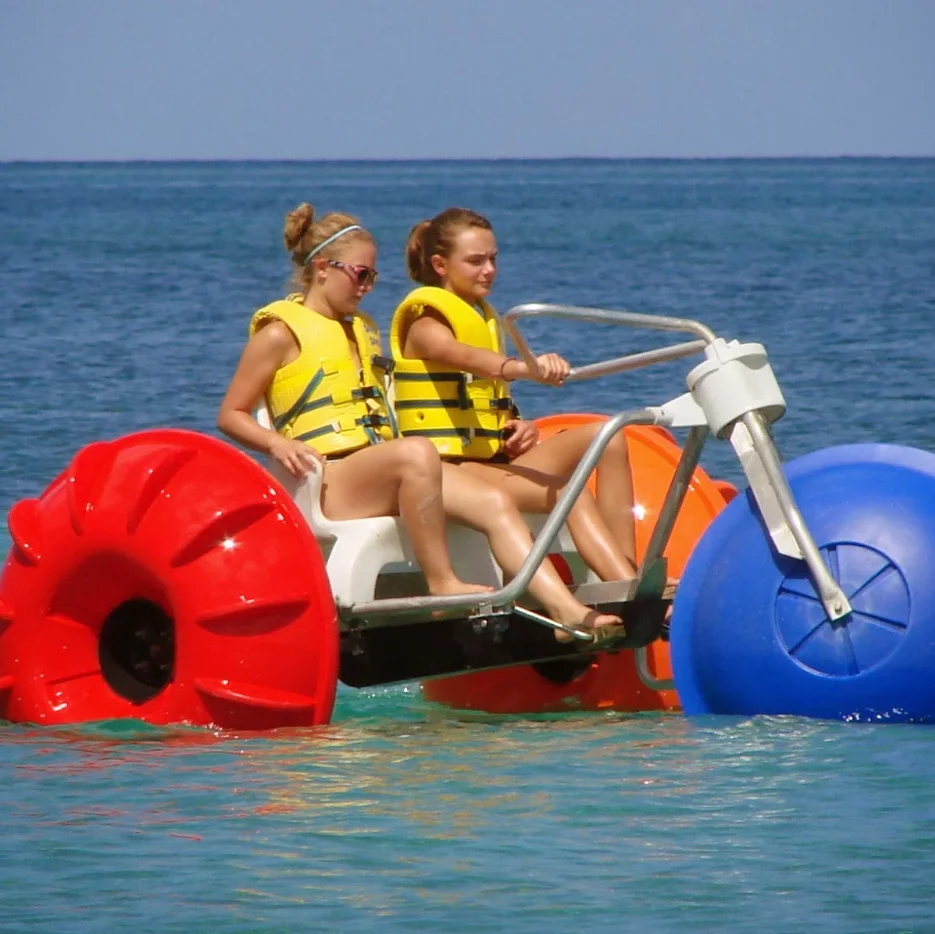 High quality colorful sea tricycle water bike pedal boats 3 big wheels water tricycle