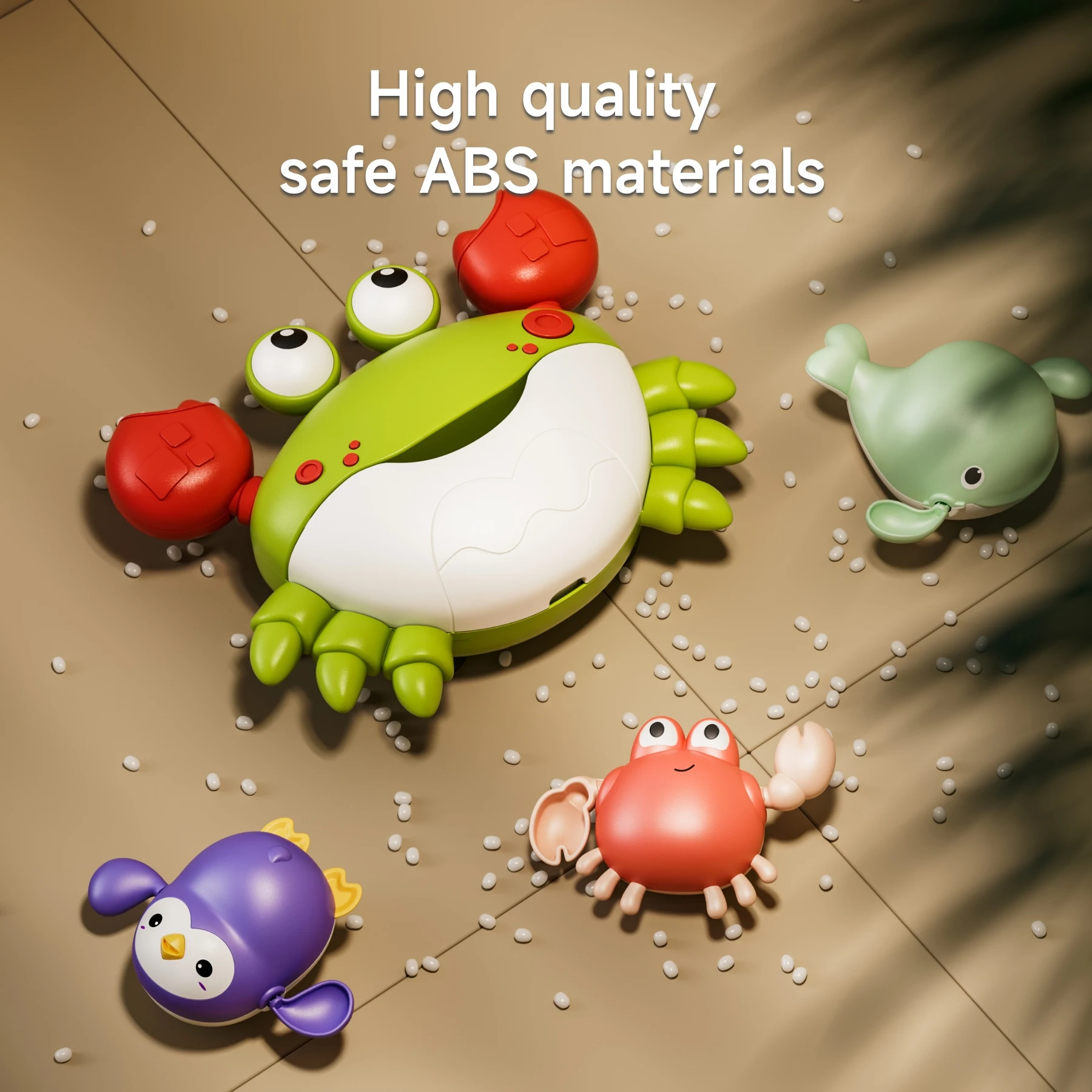 Tumama Kids Bubble Machine Bath Toys Electric Crab Musical Baby Bubble Maker for Toddler with Sensory Soft Wind-up Spinning Toys