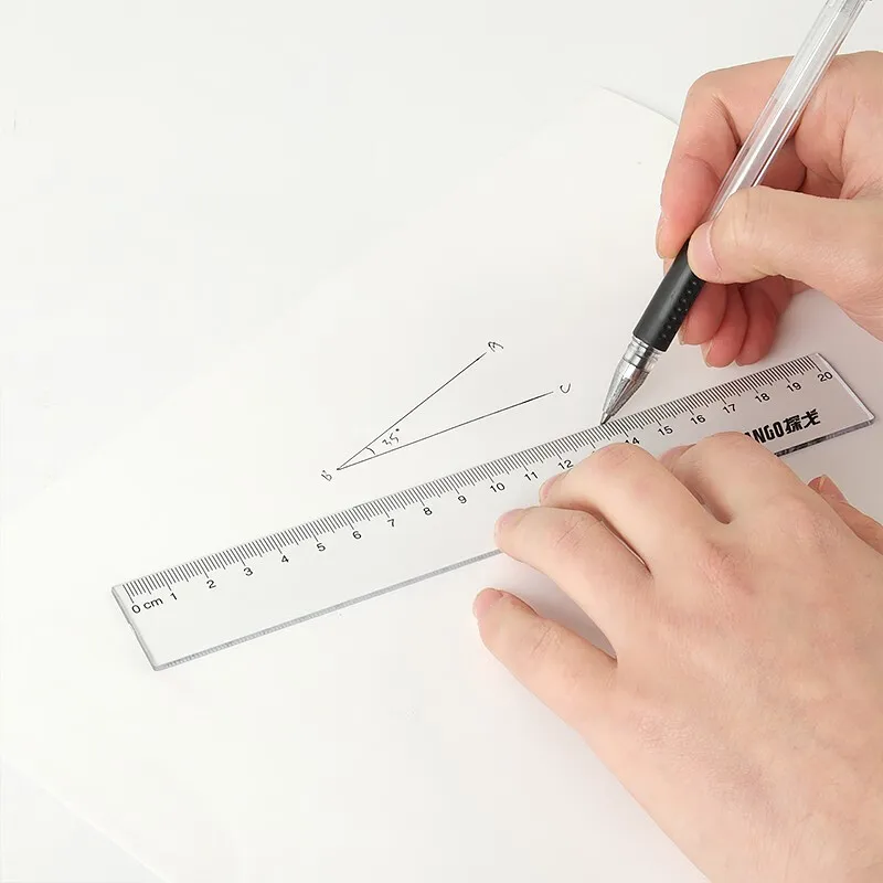 30cm Straightedge Ruler Universal Transparent Plastic for Drawing and Measuring 5 Sets