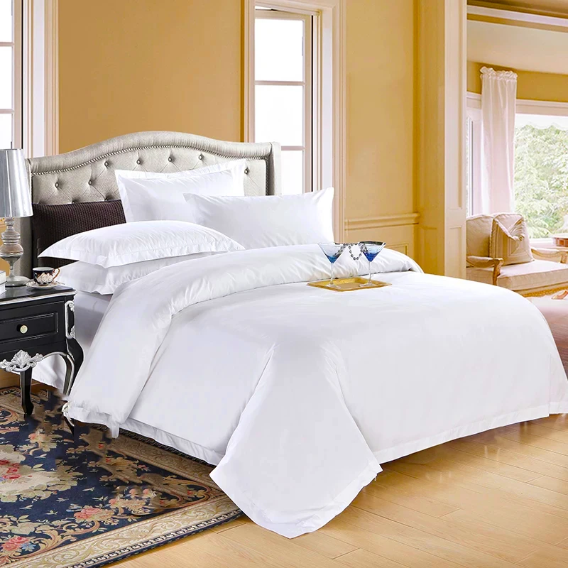 Luxury Bedding Set 400Tc Twin Queen King Size Bed Linen 100% Cotton Hotel Fitted Bed Sheet