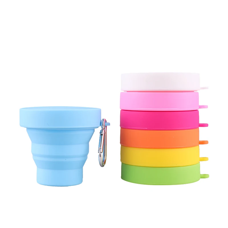 Lohas Folding Cup Tumbler Reusable Travel Mugs Drinking Coffee Cup Custom Portable Silicone Foldable Collapsible Silicone 100pcs