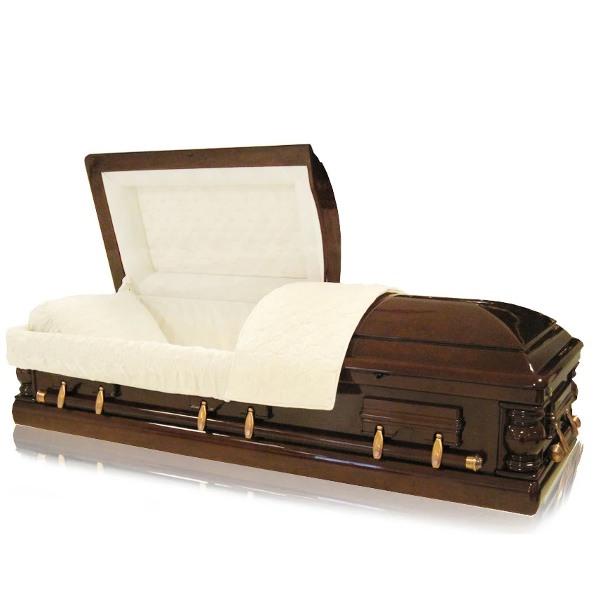 JS-A114Y preferred velvet interior funeral wooden caskets and coffins