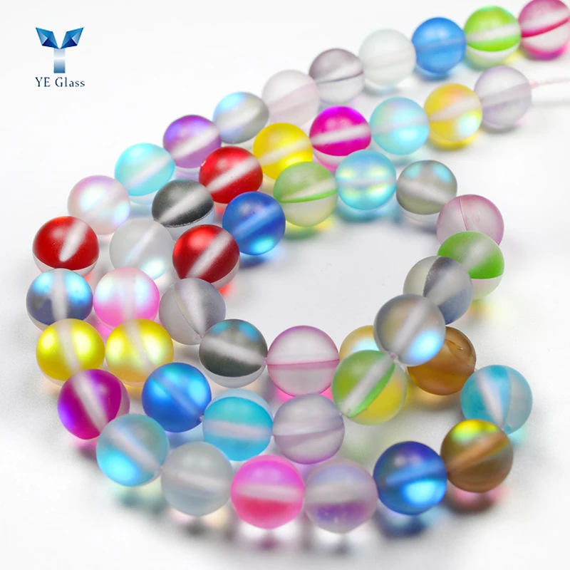 Multicolor6/8/10/12mm Rainbow Moonstone Round Beads Grade Round Loose Bead