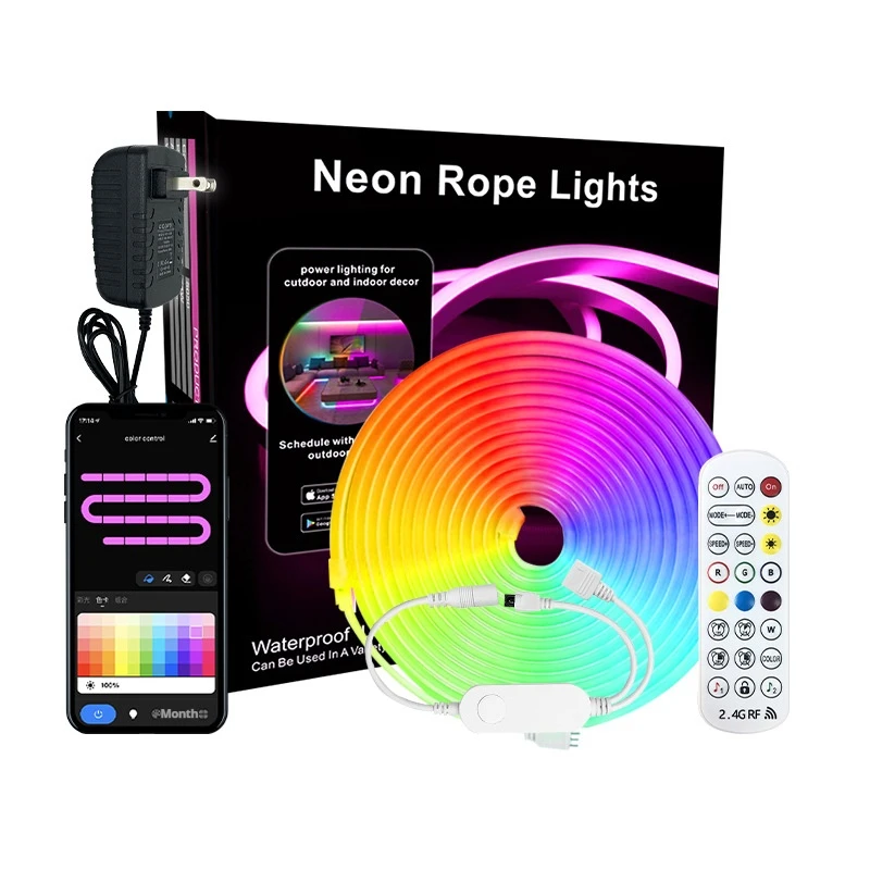 DC12V Neon LED Strip 120LEDs/M Flexible Rope Tube Neon Light Waterproof smart led lights For Home Decoration