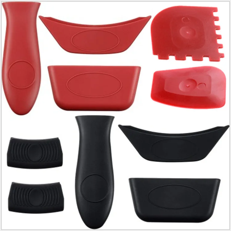 Real Factory Wholesale Silicone Heat Resistance Handle Cover Hot Handle Holder Heat Resistant Pan Handle Covers