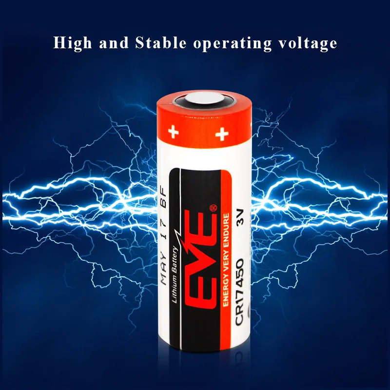 EVE CR17450 high capacity 3.0V 2400mah Cylindrical Batteries 3volt Alarm system primary Lithium  Li-MnO2 Battery