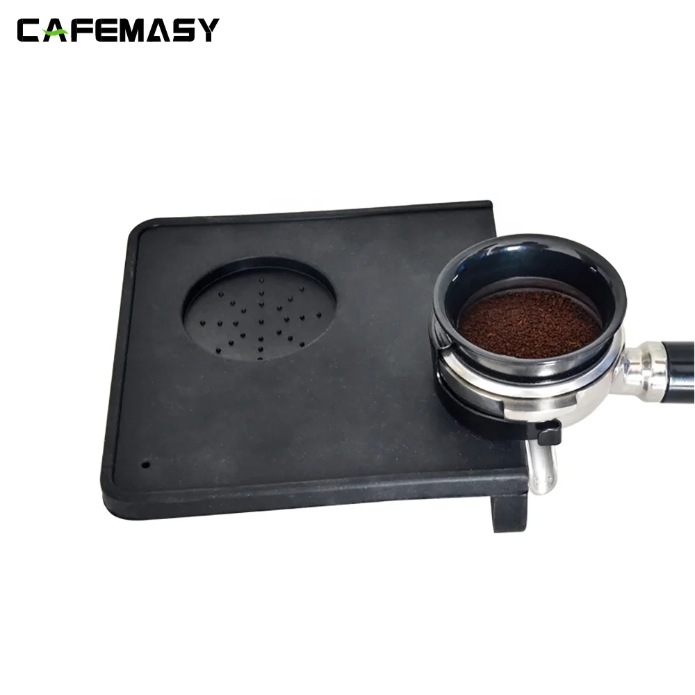 Coffee Accessories Black Silicone Tampering Mat Coffee Distribution Tool Square Coffee Tamper Mat
