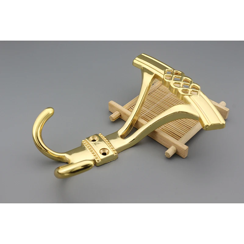 High Quality Zinc alloy zamak Metal Decorative coat Hook with double hanger for hange clothes for kitchen bedroom sitting room