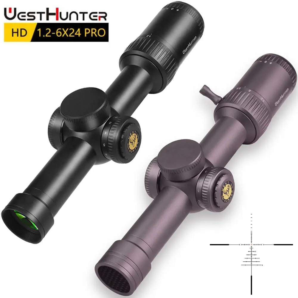 WestHunter HD 1 2-6X24 IR Pro SFP охотничий компактный оптический прицел с подсветкой гравированный красной точкой