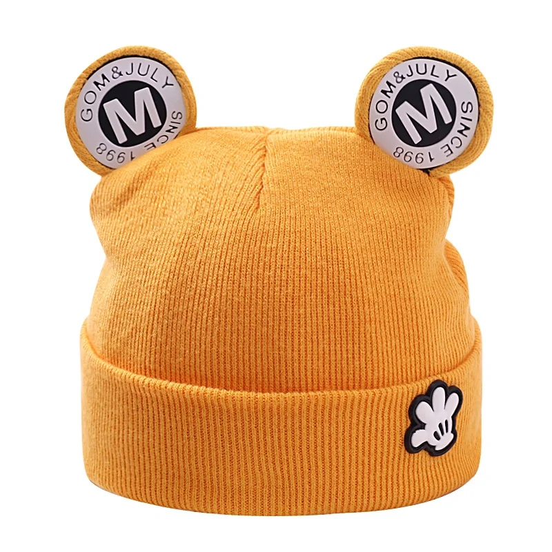 Factory Direct sales autumn and winter warm letter ears 0-12 months baby knitted hat