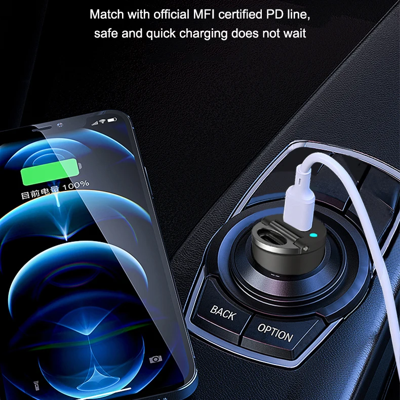  Супер мини 30 Вт Быстрая зарядка алюминиевый QC3.0 PD автомобильное зарядное устройство для мобильного