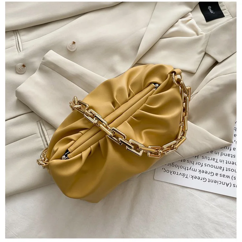 Underarm Bags Women Shopping Thick Gold Chains Purse and Handbags Luxury Designer Lightweight Soft Shoulder Cloud Bags