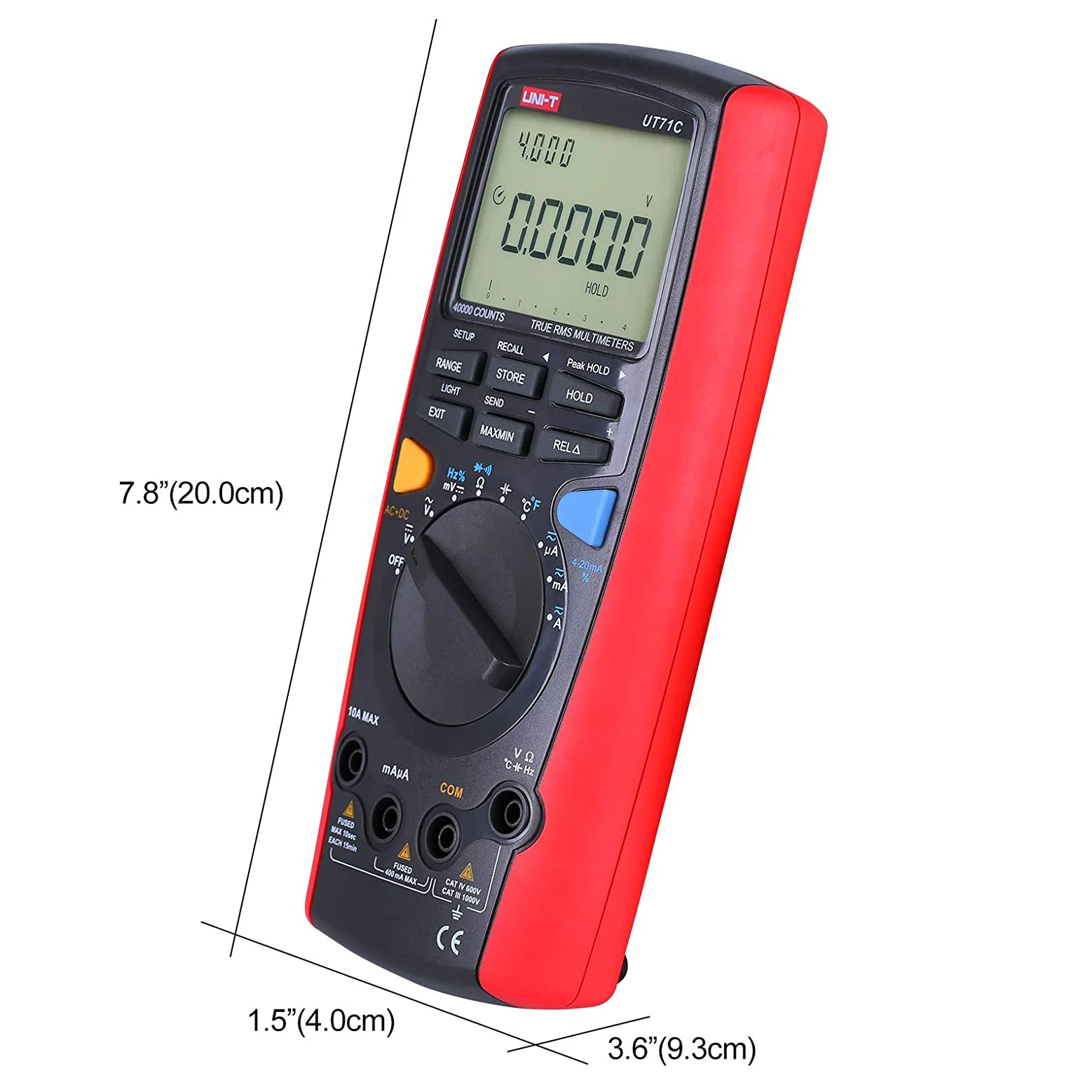 UNI-T UT71C 40000 Counts True RMS Electronics Logging Digital Multimeter Multi Tester Auto Manual Ranging 1000V AC DC 10A