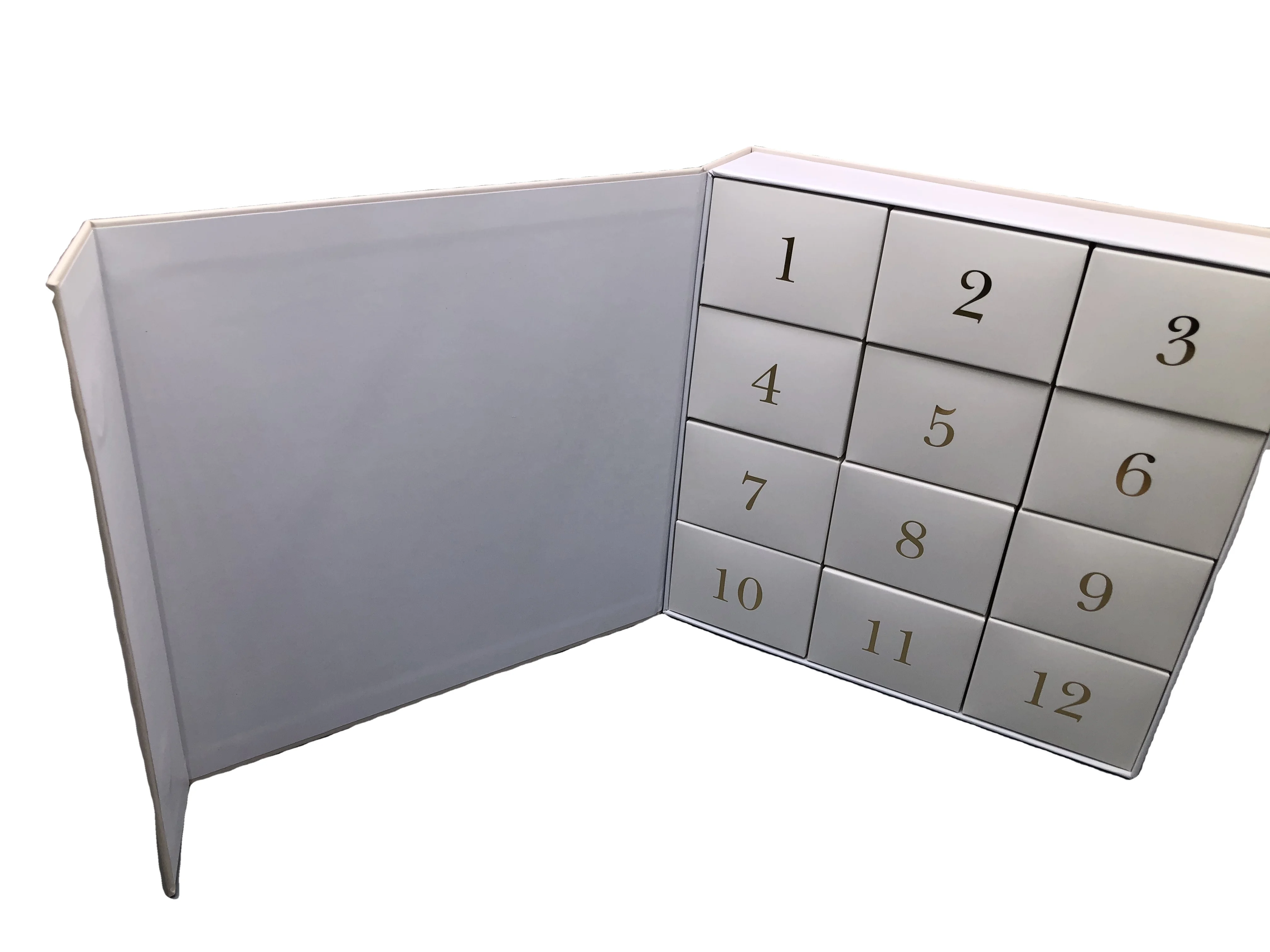 Crown Won custom pink muti-function 12 day advent Calender ramadan box date magnetic storage gift box for candy cookie chocolate