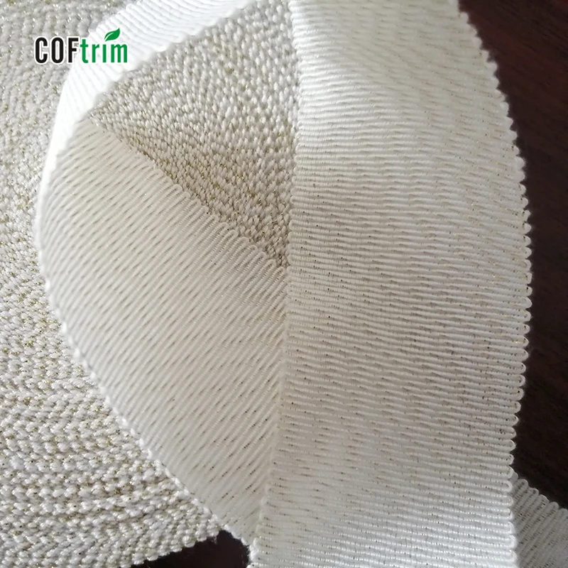 
wholesale double faced lurex yarn rayon Grosgrain Ribbon Hat Ribbon rib ribbon for hat decoration or clothing 