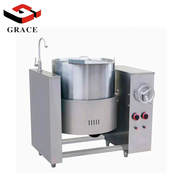 Commercial Central Kitchen Heavy Duty Cooking Soup Pan 100L  Gas Tilting Commercial Boiling Kettle