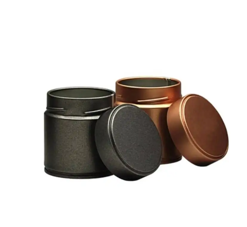 Wholesale Custom Logo 30g 50g 60g 100g Matcha Tea Can For Round Tea Tin Canister Multi Color Tin Box