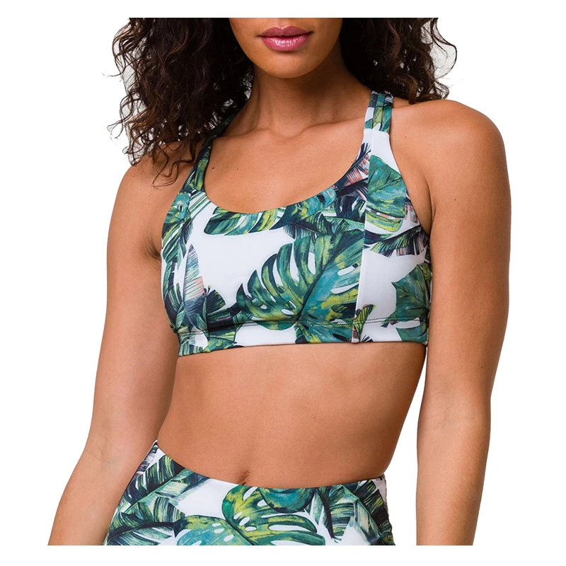 Custom High Quality Half Top Printed Yoga Bra Custom Made in China Elastic Women Sportswear Fitness & Yoga Wear Custom Designs