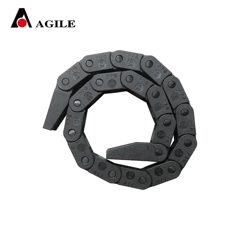 7*7 mm nylon both side bending cable chain for shoe making machine