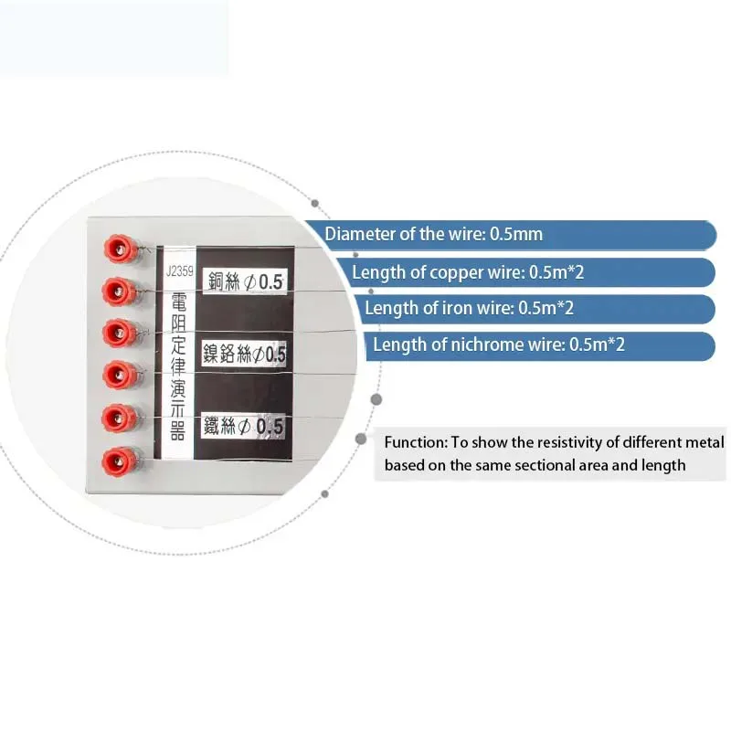 6 line DEMONSTRATOR FOR RESISTANCE LAW 1m  constantan 0.5-1mm