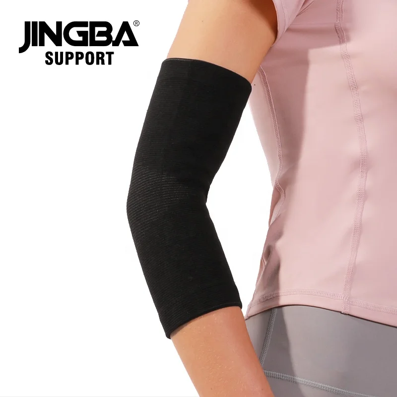 JINGBA Manufacturer Soft Knitted Compression Elastic Elbow Brace Baseball Basketball Volleyball Training Elbow Sleeve Bands