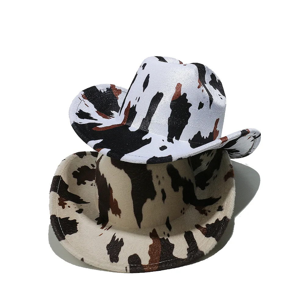 Высококачественные винтажные ковбойские шляпы с принтом коровы леопардовые женские мужские в западном стиле