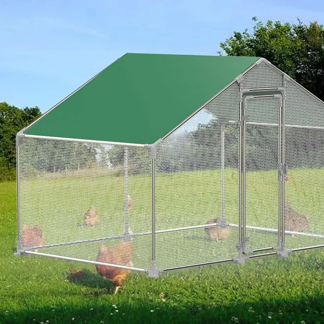 Outdoor Chicken Coop Run Walk in Poultry Cage Chicken runs house for Yard with Waterproof Cover , Ducks Rabbits Habitat Cage Spi