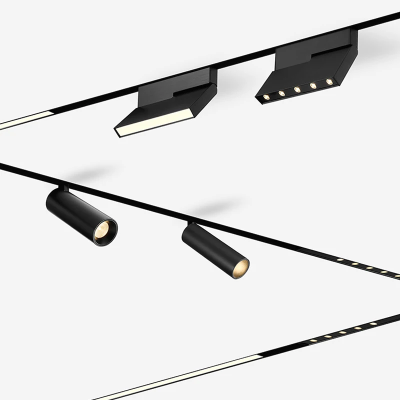 Hotel lobby with LED surface mounted magnetic track light LED linear grid light