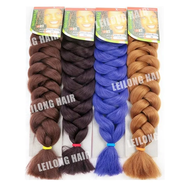 Artificial Products Ombre Colour Ponytail Synthetic Braiding Hair Dreadlocks Extensions Straight Braid Hair For Black People