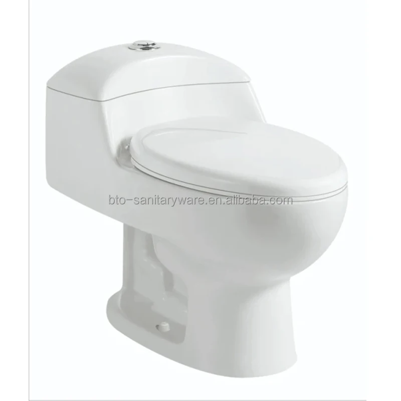 BTO Wholesale Luxury design Toilets Sanitary Ware white color One Piece Toilet Bowl with s-trap 300mm roughing in commode
