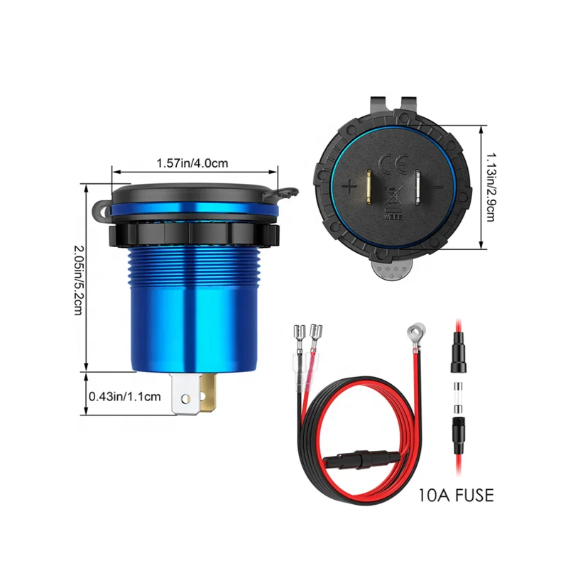  Быстрая зарядка 3 0 USB разъем зарядного устройства 12V/24V 36W алюминиевый водонепроницаемый двойной QC3.0 устройство для быстрой зарядки с usb-портом электрических штепсельных розеток со светодиодной