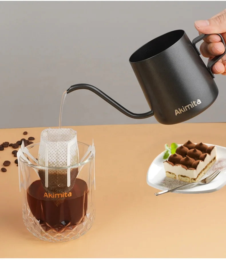 Akimita New Year Presents 200ml Stainless Steel Gooseneck Kettle Mini Tea&Coffee&Milk Drip Pot