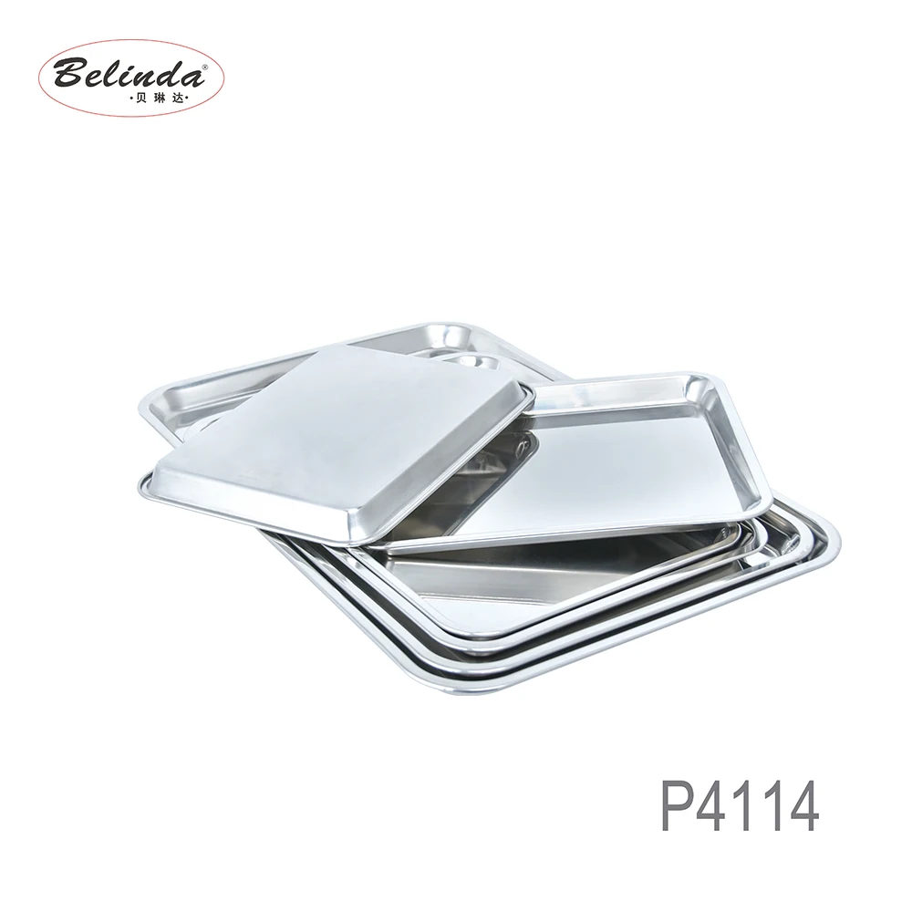 New Arrival Stainless Steel Tray Rectangle Food Serving Tray Baking Trays Pan Wholesale