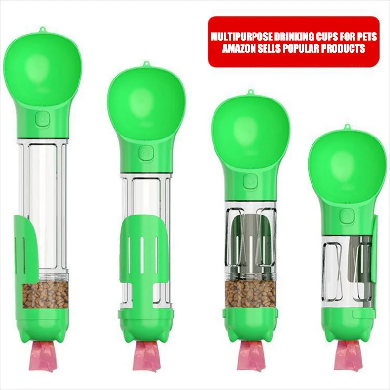 Amazon Hot Selling Pet Feeder Portable Pet Dog Water Bottle Pet Travel Water Bottle With Garbage Bag Water Bottle For Dogs