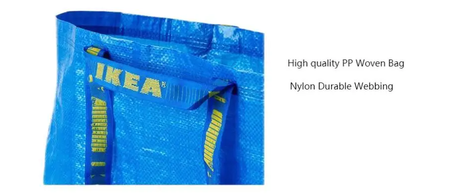 Eco Packaging Bags Carry Bag PP Woven Shopping Plastic -friendly Heavy Duty Blue Shinny 14L 36L 71L Supermarket Bag Recyclable