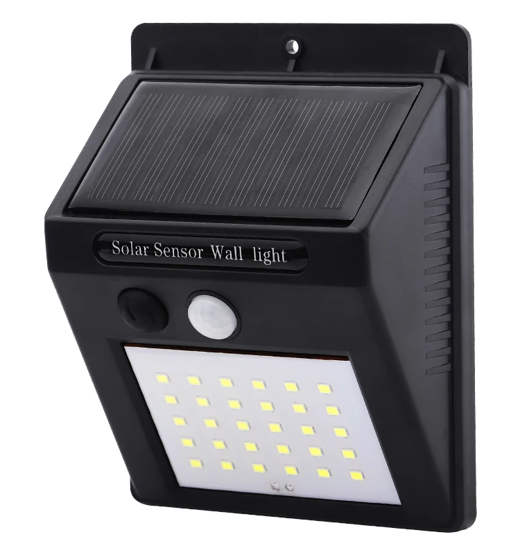 wholesale simple style blake color practiable garden  solar panel sensor wall light